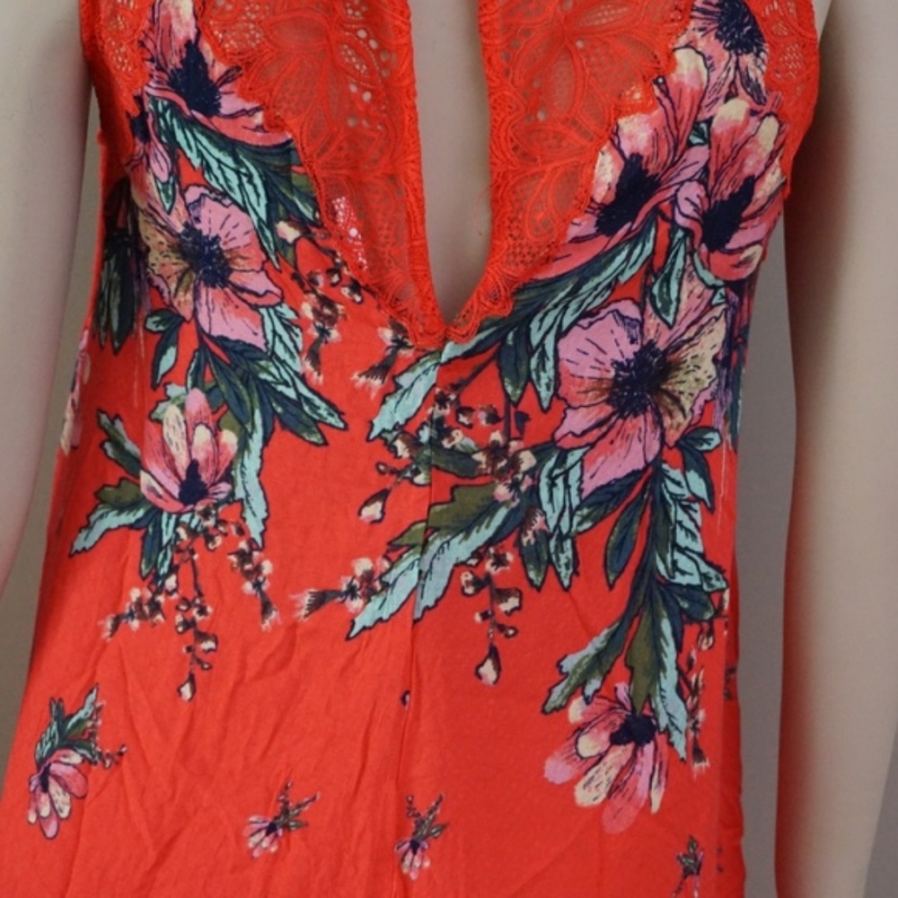 Free People Shea Printed Mini Dress in Red Hot - Picture 5 of 8